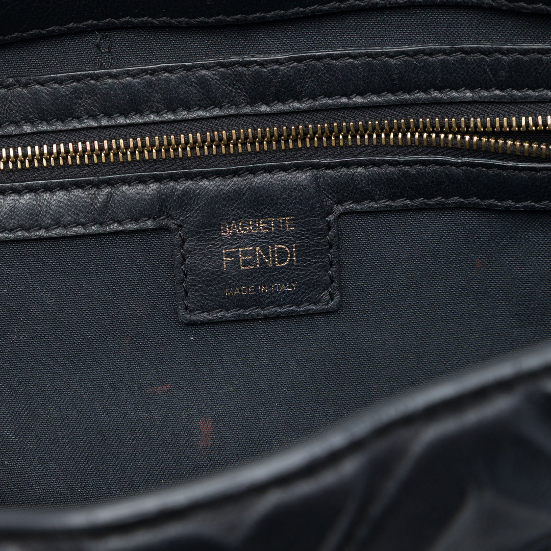 Zucca embossé Baguette Sac Noir