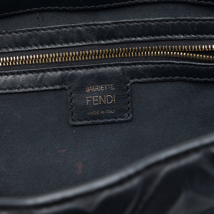 Zucca embossé Baguette Sac Noir