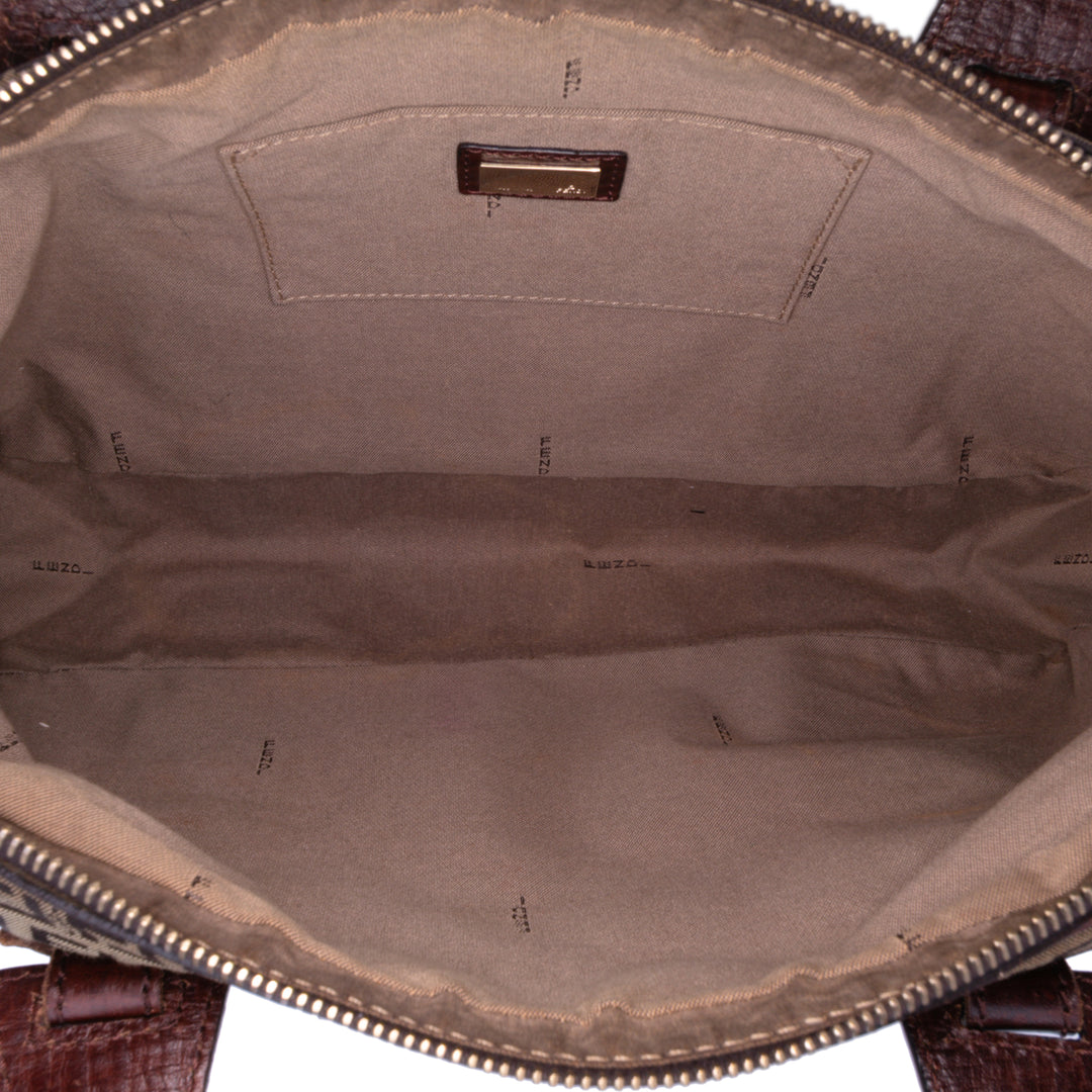 Fendi Zucchino Toile Sac à main Marron