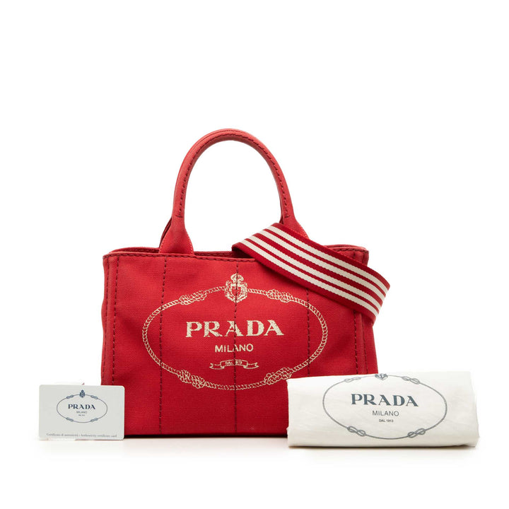 Prada Cabas Canapa Logo Petit Rouge – vue 7 – GABY PARIS
