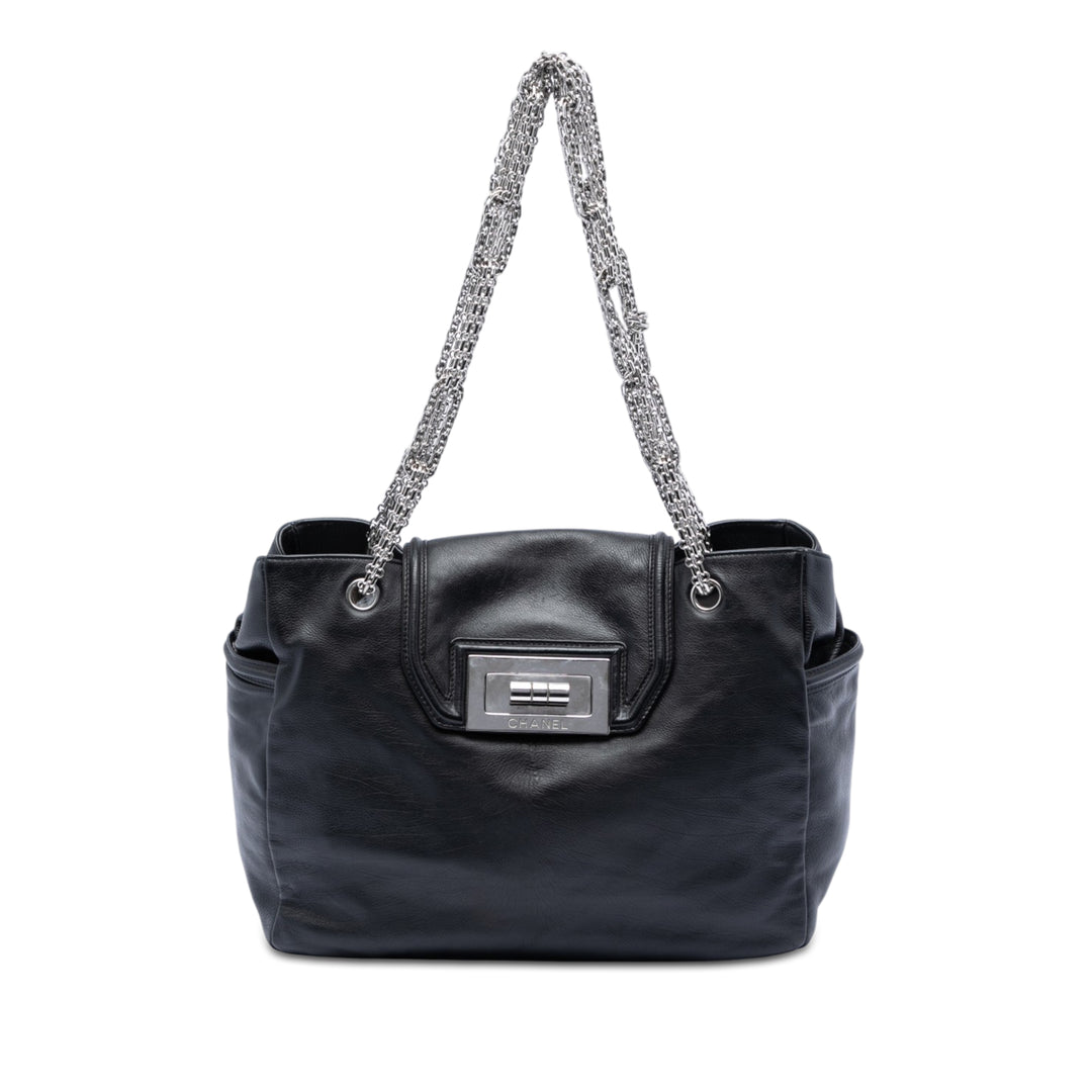Chanel Large Cuir d’agneau Mademoiselle Lock Jewelry Cabas chaîne