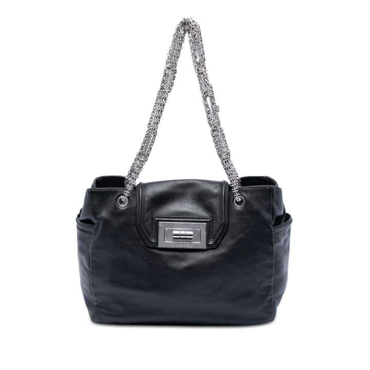 Chanel Large Cuir d’agneau Mademoiselle Lock Jewelry Cabas chaîne