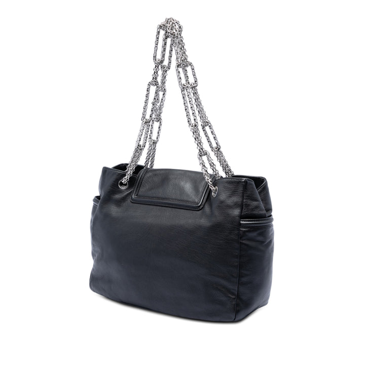 Chanel Large Cuir d’agneau Mademoiselle Lock Jewelry Cabas chaîne