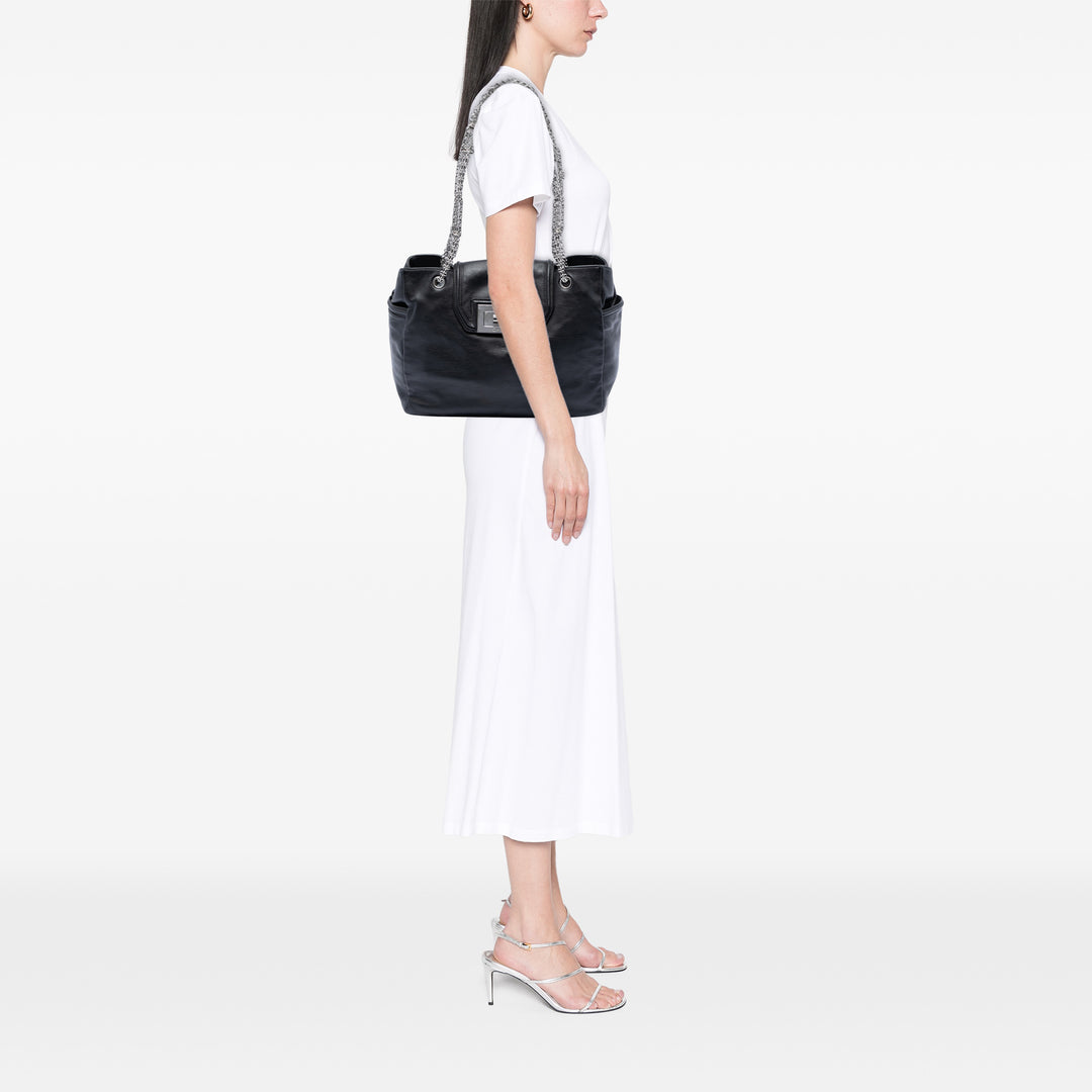 Chanel Large Cuir d’agneau Mademoiselle Lock Jewelry Cabas chaîne