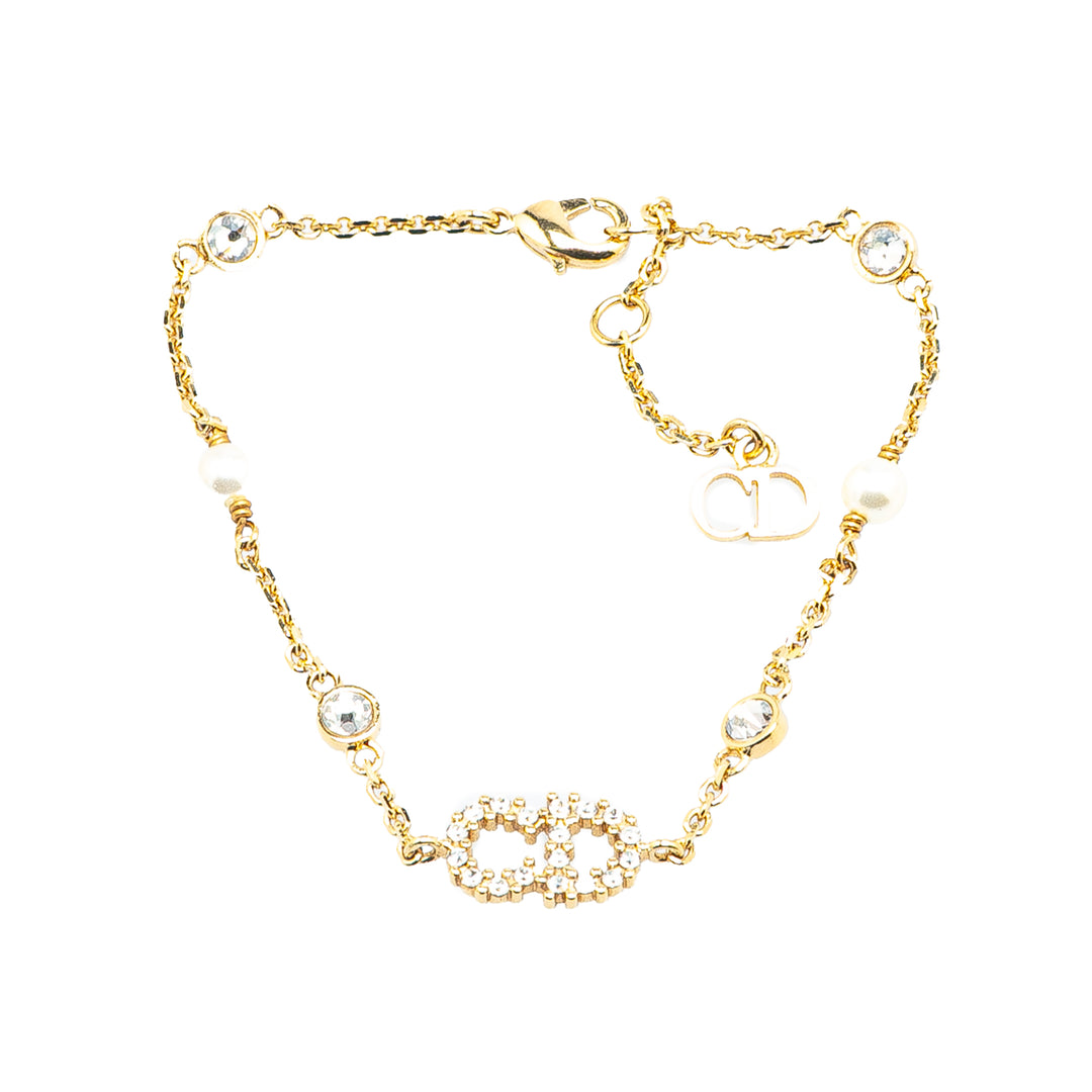 Dior plaqué Cristal et Perles fantaisie Clair D Lune Bracelet