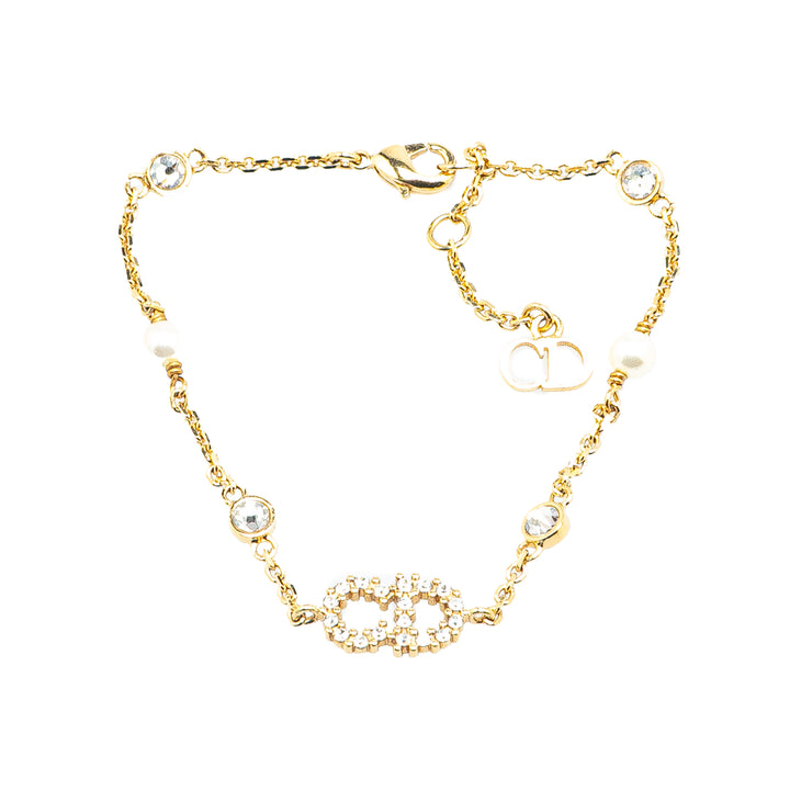 Dior plaqué Cristal et Perles fantaisie Clair D Lune Bracelet