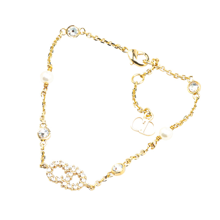 Dior plaqué Cristal et Perles fantaisie Clair D Lune Bracelet