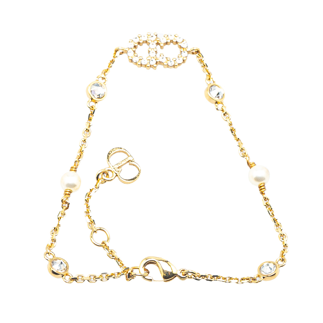Dior plaqué Cristal et Perles fantaisie Clair D Lune Bracelet