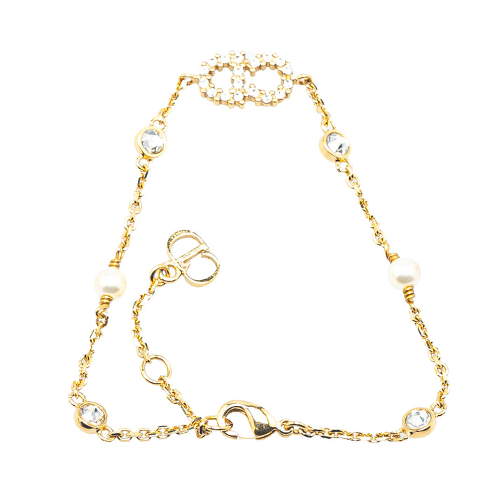 Dior plaqué Cristal et Perles fantaisie Clair D Lune Bracelet