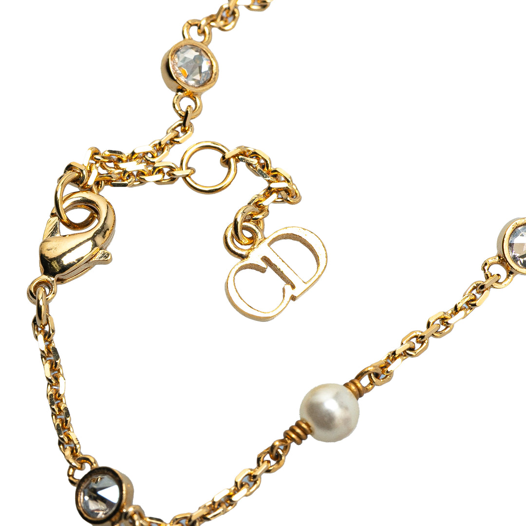 Dior plaqué Cristal et Perles fantaisie Clair D Lune Bracelet