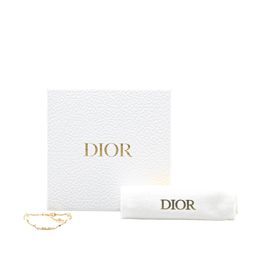 Dior plaqué Cristal et Perles fantaisie Clair D Lune Bracelet
