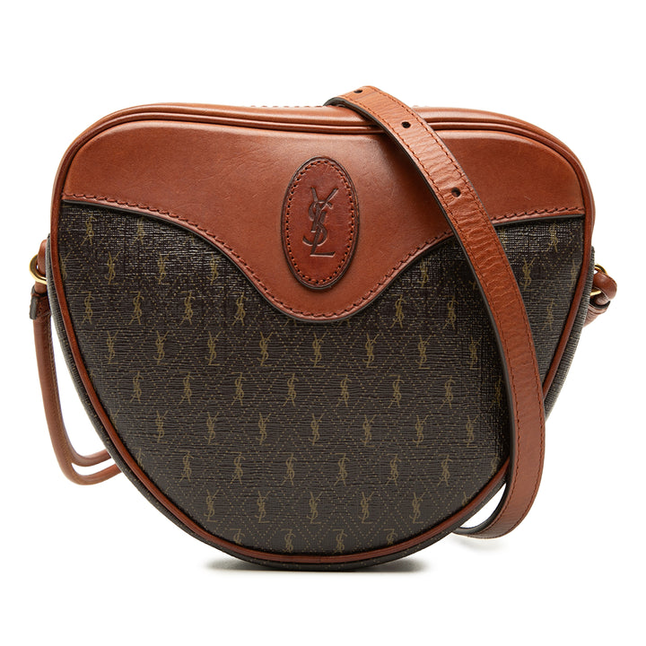 Saint Laurent Le Monogramme Coated Toile et Cuir Coeur Sac porté croisé