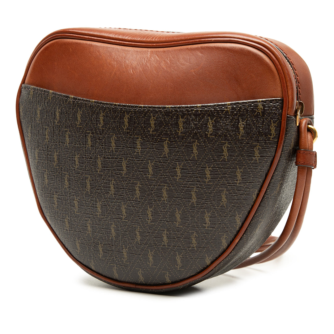 Saint Laurent Le Monogramme Coated Toile et Cuir Coeur Sac porté croisé
