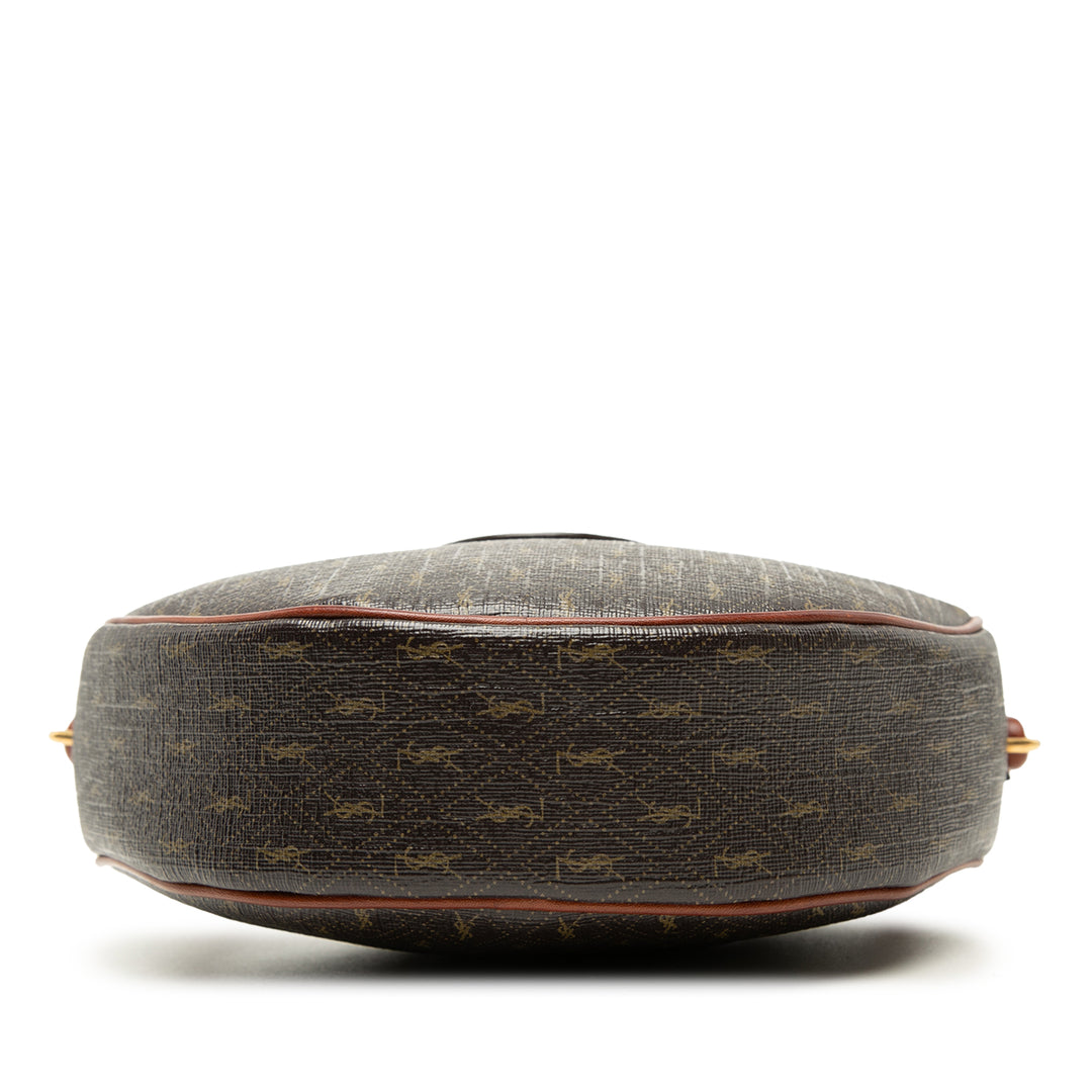 Saint Laurent Le Monogramme Coated Toile et Cuir Coeur Sac porté croisé