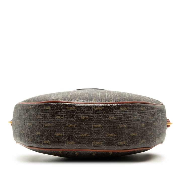 Saint Laurent Le Monogramme Coated Toile et Cuir Coeur Sac porté croisé