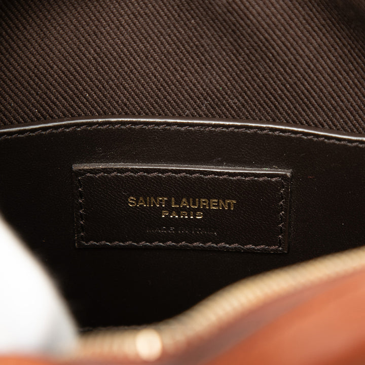 Saint Laurent Le Monogramme Coated Toile et Cuir Coeur Sac porté croisé