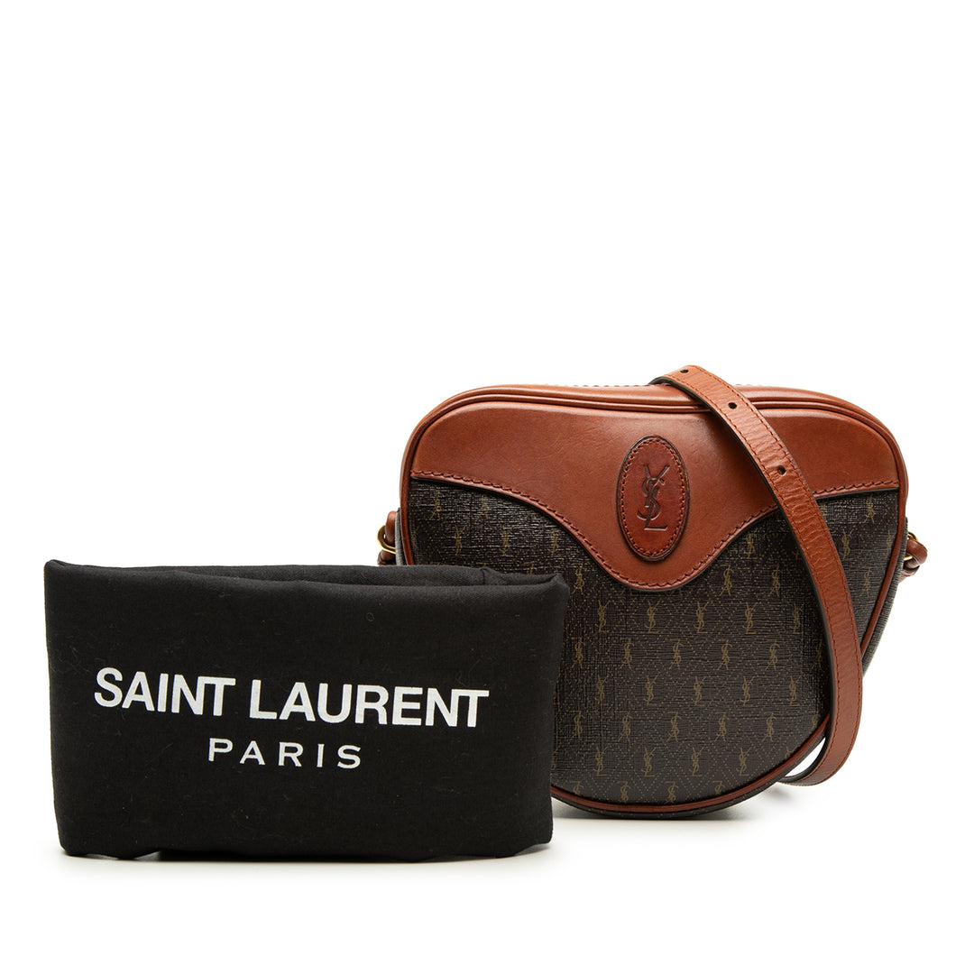 Saint Laurent Le Monogramme Coated Toile et Cuir Coeur Sac porté croisé