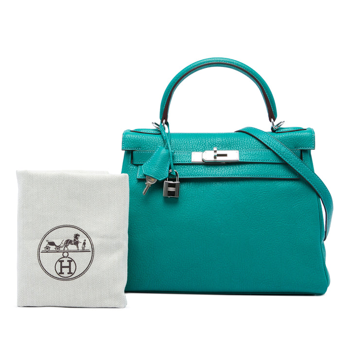 Hermès Kelly II Retourne 28 Clémence Bleu – vue 6 – GABY PARIS
