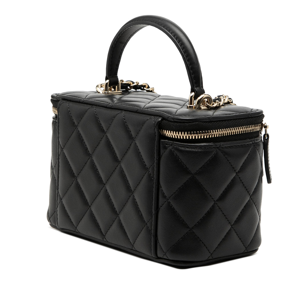 Chanel Small Cuir d’agneau anse supérieure Vanity avec chaîne