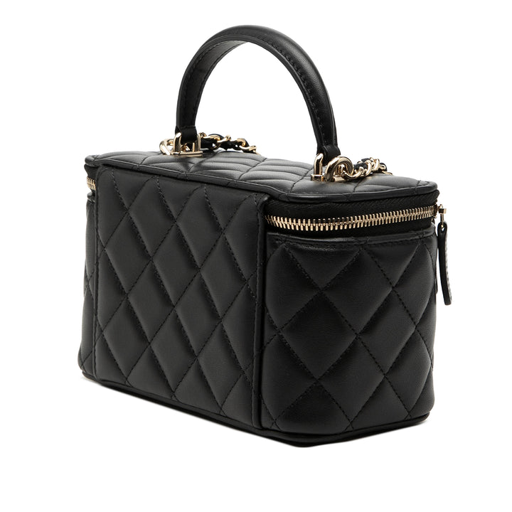 Chanel Small Cuir d’agneau anse supérieure Vanity avec chaîne
