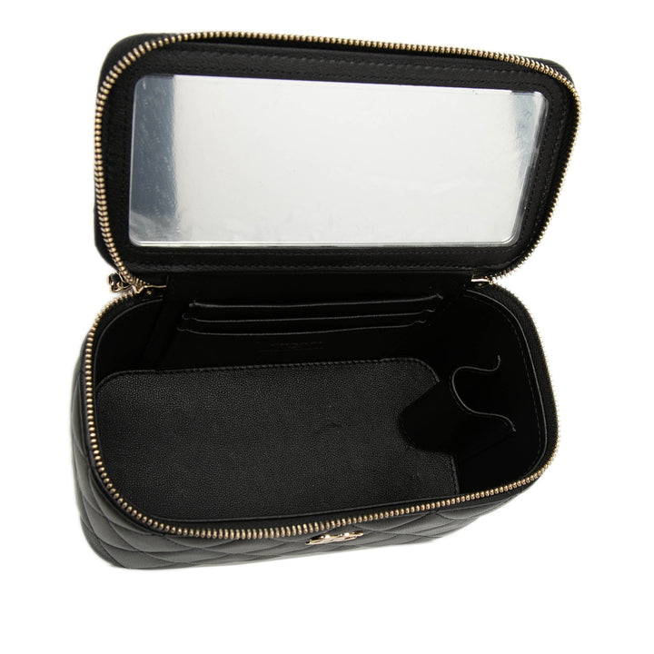 Chanel Small Cuir d’agneau anse supérieure Vanity avec chaîne