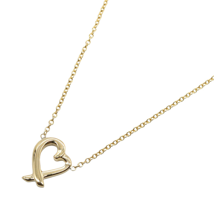 18K Yellow Gold Mini Paloma Picasso Loving Heart Necklace Gold - Gaby Paris