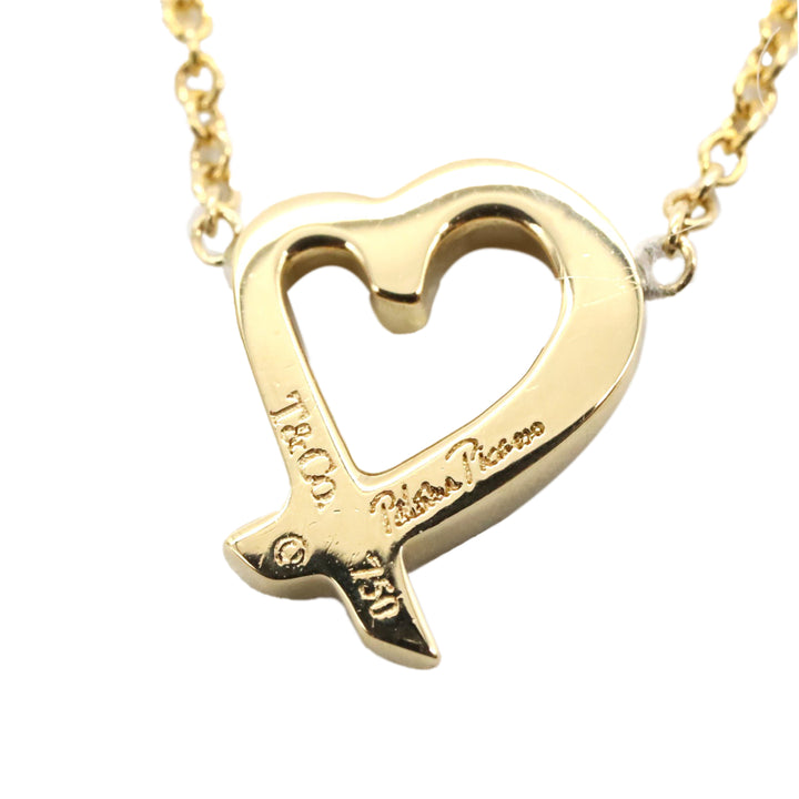 18K Yellow Gold Mini Paloma Picasso Loving Heart Necklace Gold - Gaby Paris