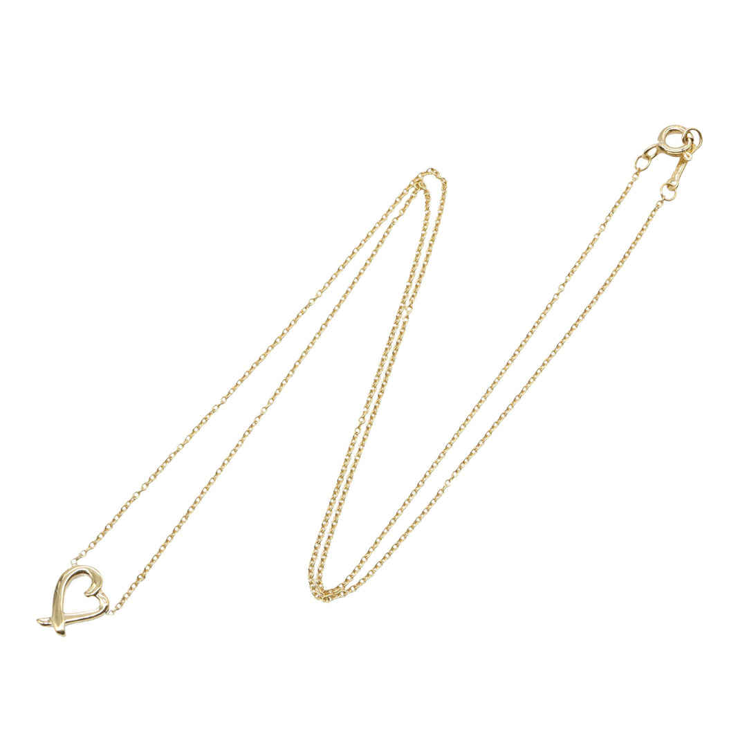 18K Yellow Gold Mini Paloma Picasso Loving Heart Necklace Gold - Gaby Paris