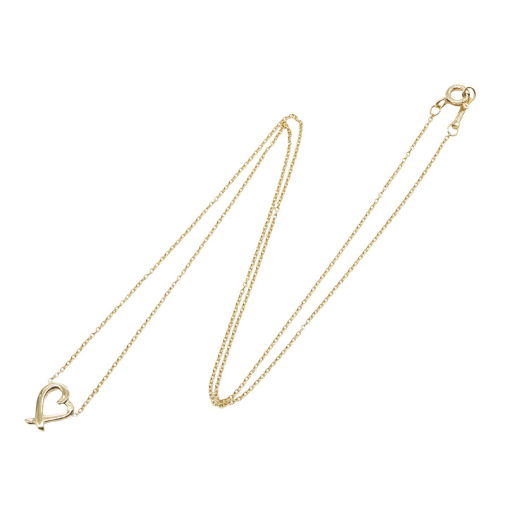 18K Yellow Gold Mini Paloma Picasso Loving Heart Necklace Gold - Gaby Paris
