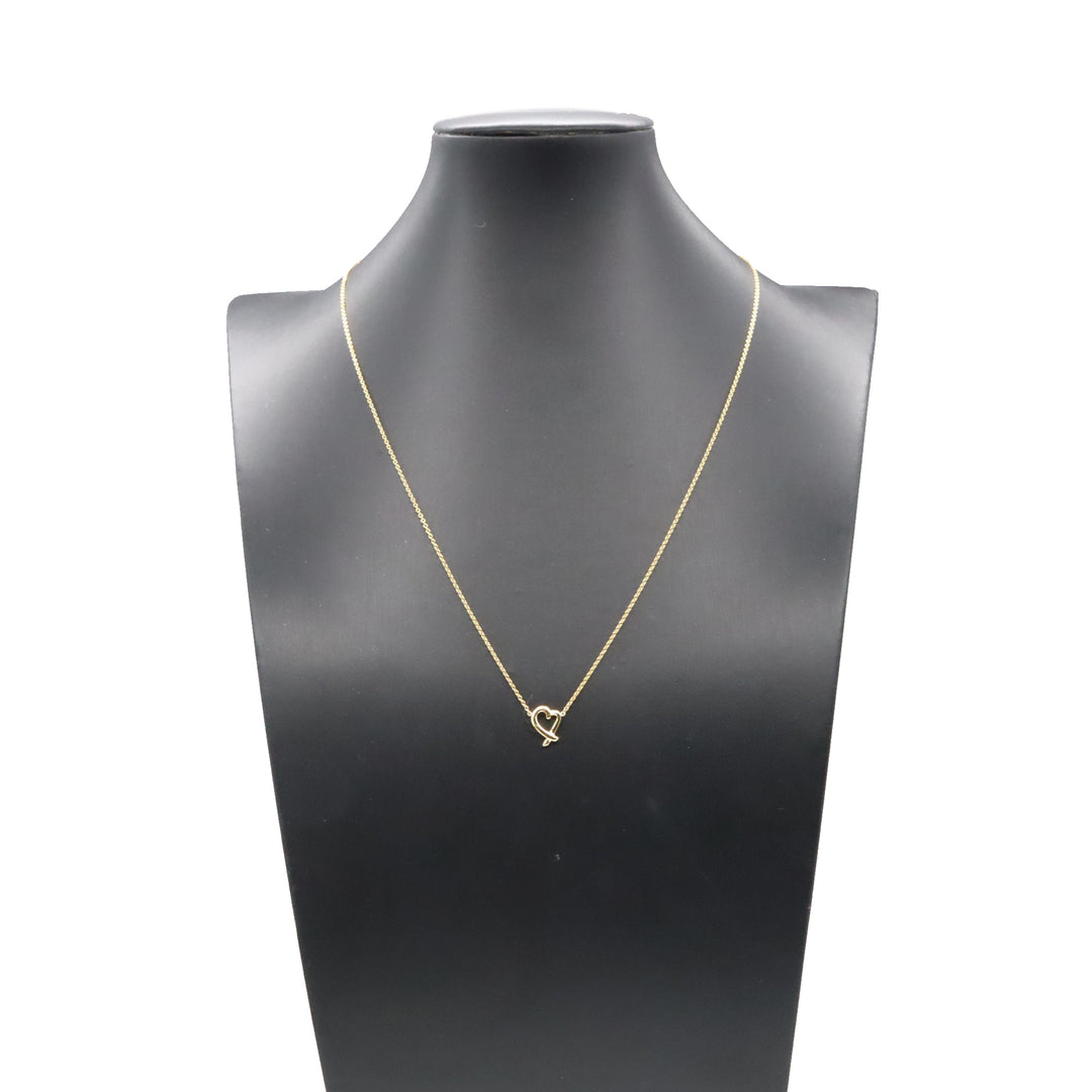 18K Yellow Gold Mini Paloma Picasso Loving Heart Necklace Gold - Gaby Paris