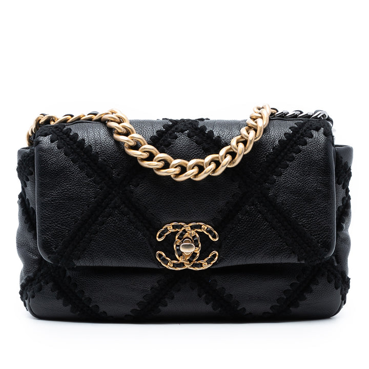 Chanel Medium Crochet Cuir de veau 19 à rabat