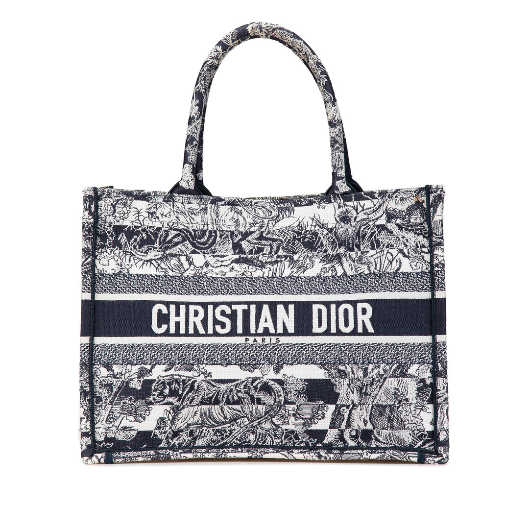 Medium Canvas Embroidered Dioriviera Toile De Jouy Book Tote Blue - Gaby Paris