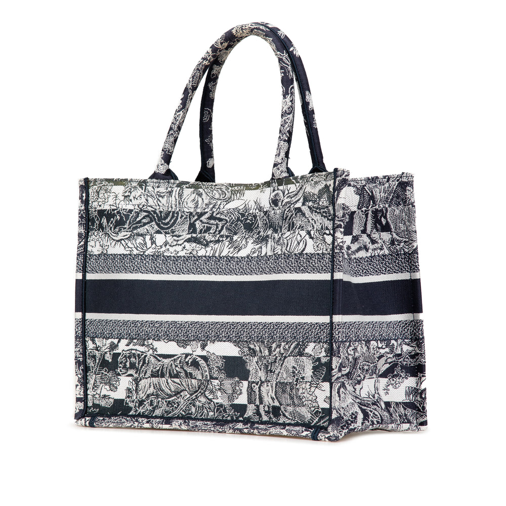 Medium Canvas Embroidered Dioriviera Toile De Jouy Book Tote Blue - Gaby Paris