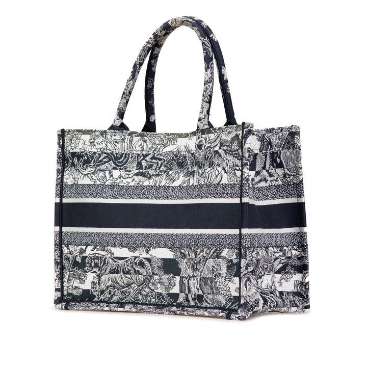 Medium Canvas Embroidered Dioriviera Toile De Jouy Book Tote Blue - Gaby Paris