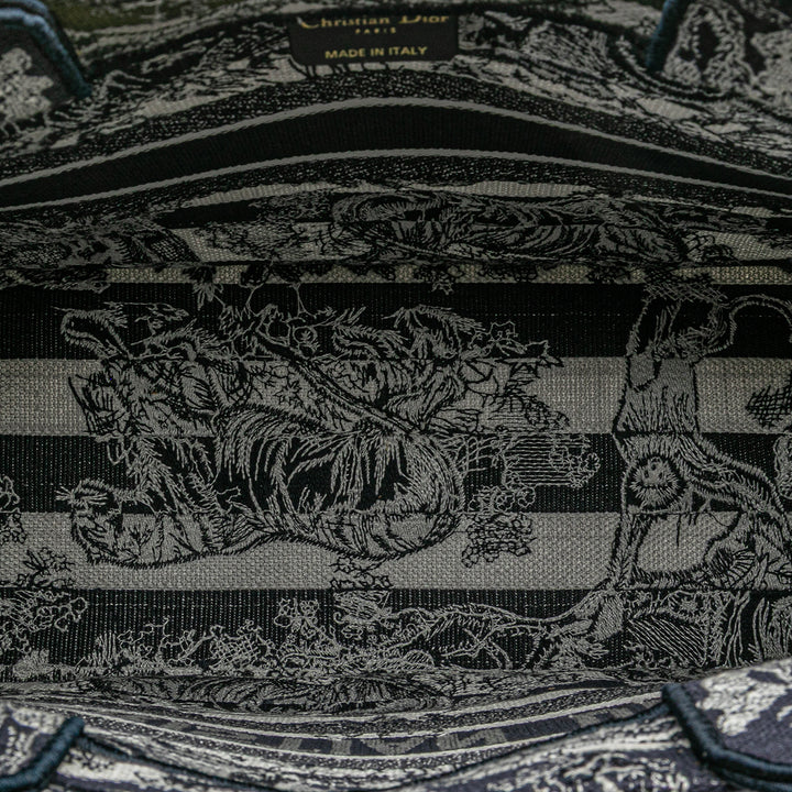 Medium Canvas Embroidered Dioriviera Toile De Jouy Book Tote Blue - Gaby Paris