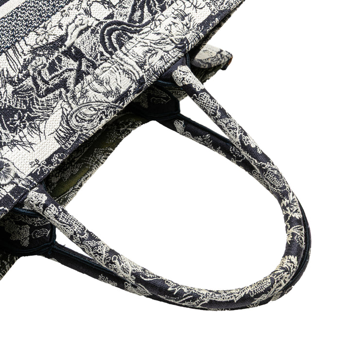 Medium Canvas Embroidered Dioriviera Toile De Jouy Book Tote Blue - Gaby Paris