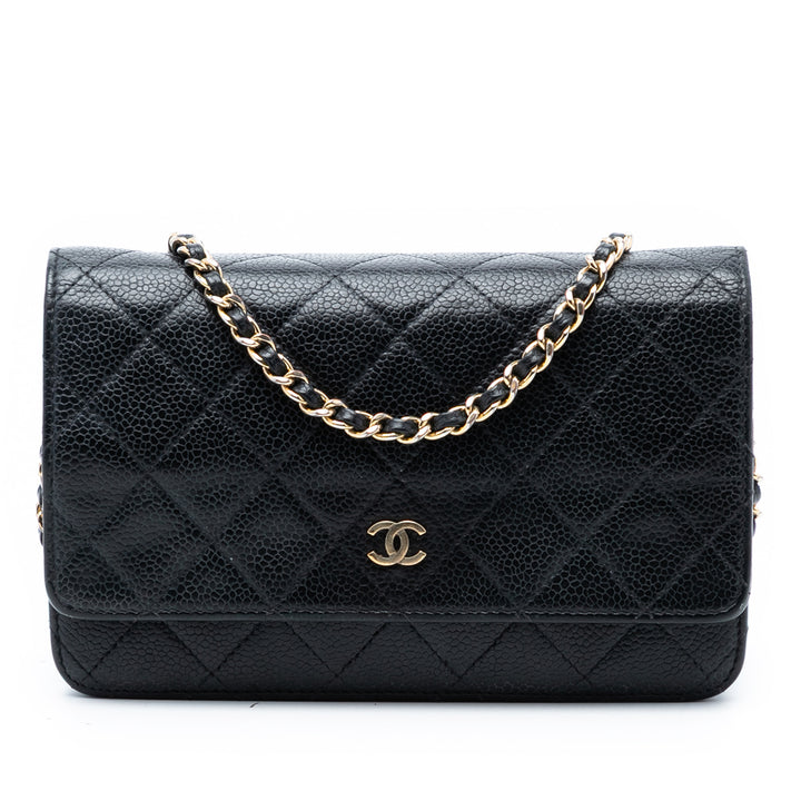 Chanel CC Matelassé Caviar Wallet on Chain
