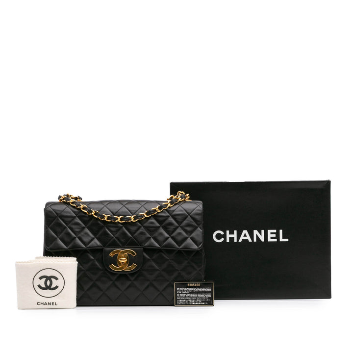 Maxi XL Classic Lambskin Single Flap Black - Gaby Paris
