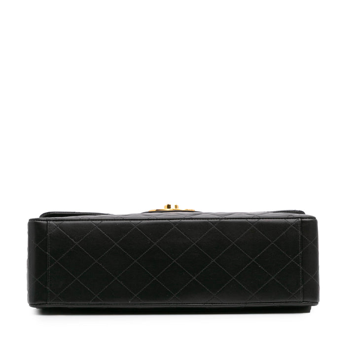 Maxi XL Classic Lambskin Single Flap Black - Gaby Paris