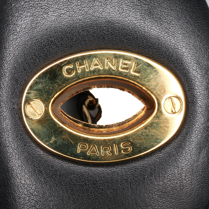 Maxi XL Classic Lambskin Single Flap Black - Gaby Paris