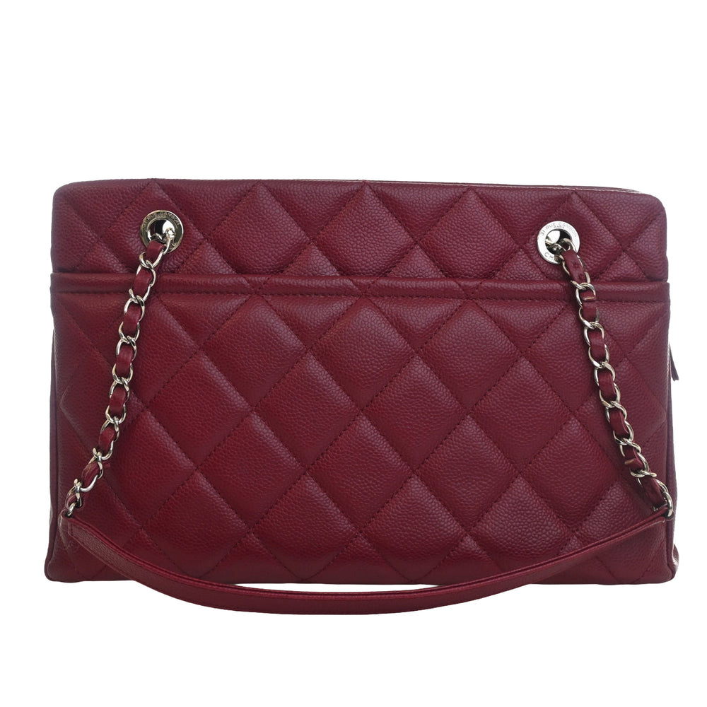 Chanel CC Matelassé Souple Cabas Cuir caviar Rouge – vue 2 – GABY PARIS