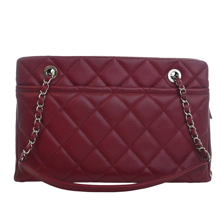 Chanel CC Matelassé Souple Cabas Cuir caviar Rouge – vue 2 – GABY PARIS
