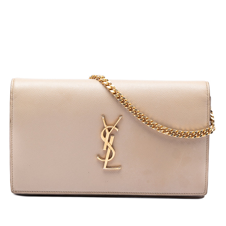 Saint Laurent Grain De Poudre Monogram Kate Wallet on Chain