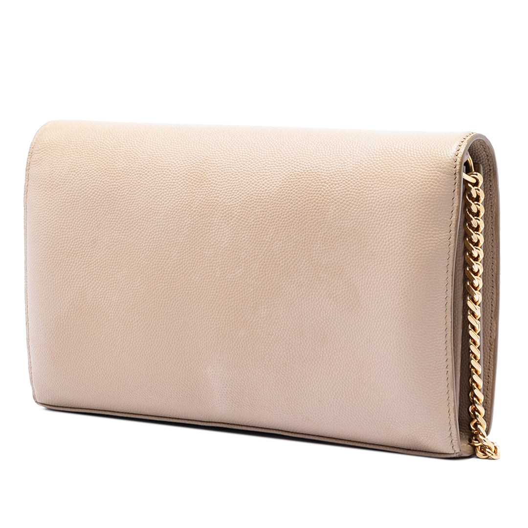 Saint Laurent Grain De Poudre Monogram Kate Wallet on Chain