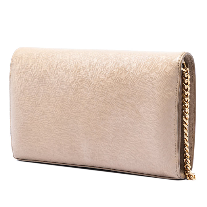 Saint Laurent Grain De Poudre Monogram Kate Wallet on Chain
