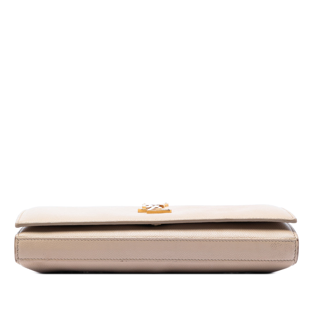 Saint Laurent Grain De Poudre Monogram Kate Wallet on Chain