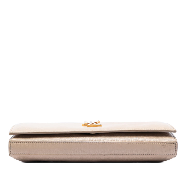 Saint Laurent Grain De Poudre Monogram Kate Wallet on Chain