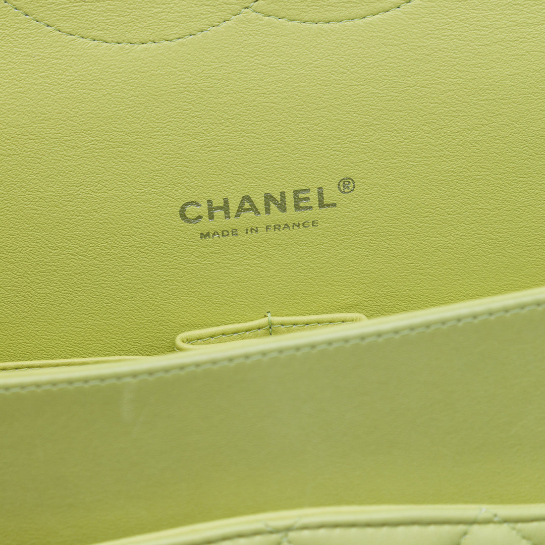 Chanel Classic Double rabat Maxi Cuir d'agneau Vert