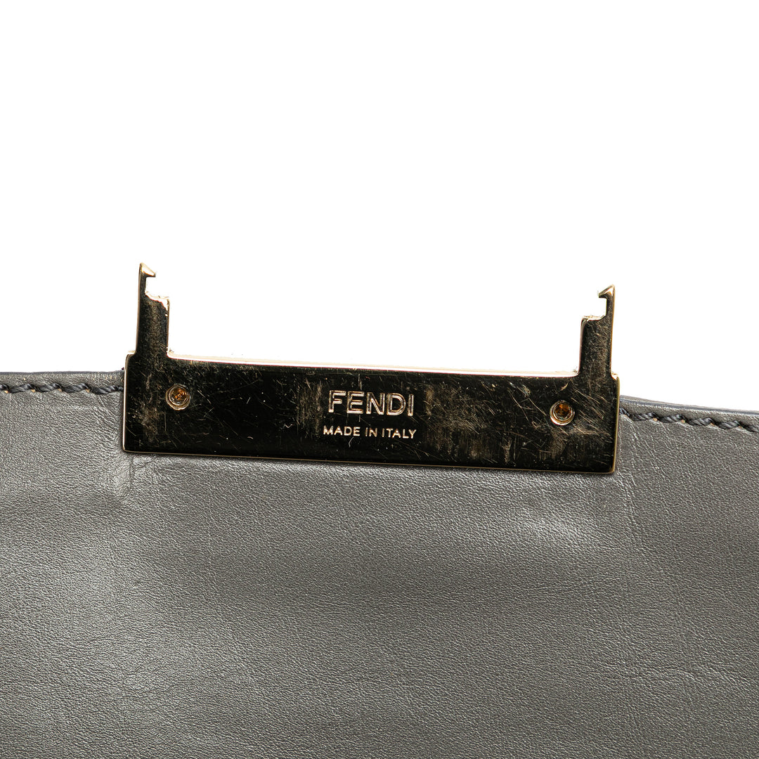 Fendi Glazed Cuir Chain à rabat Baguette Sac porté croisé – GABY PARIS Authentique