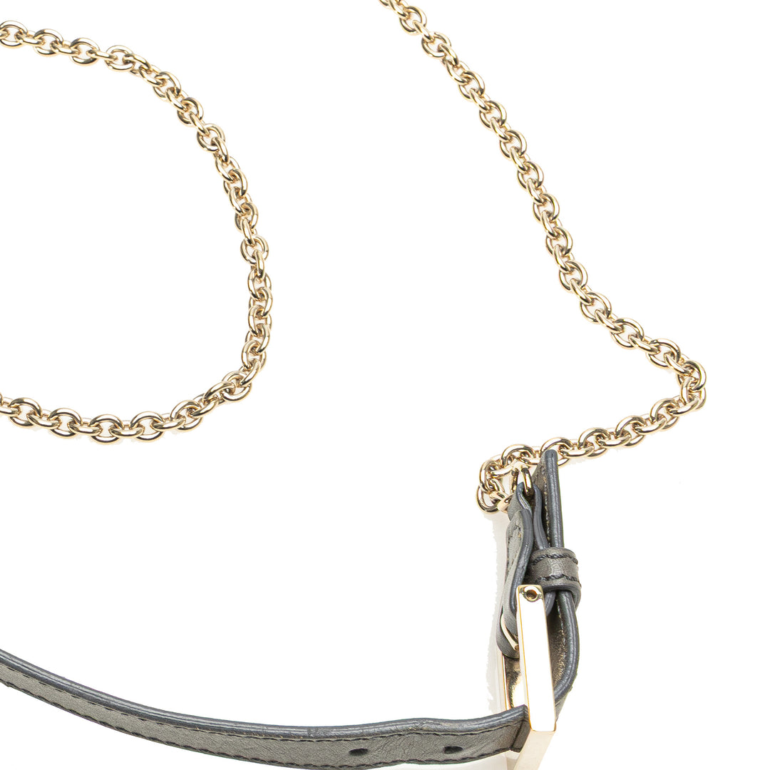 Fendi Glazed Cuir Chain à rabat Baguette Sac porté croisé – GABY PARIS Authentique